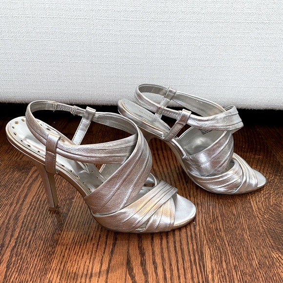 BCBGirls Silver Strappy Slingbacks - Picture 3 of 5